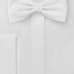 White Solid Bowtie - MenSuits