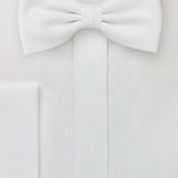 White Solid Bowtie - MenSuits